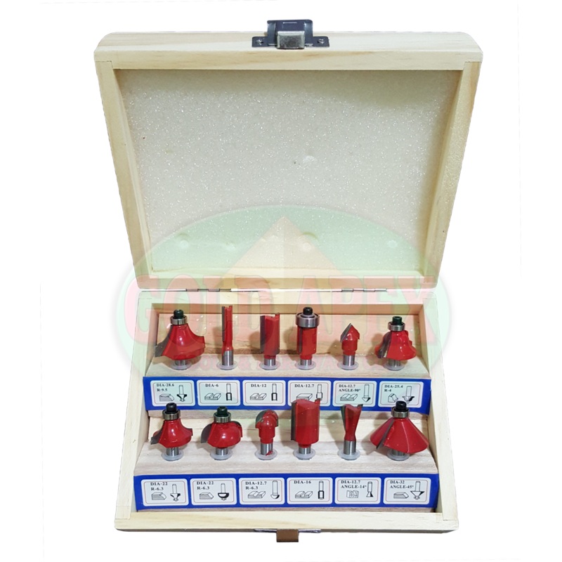 Mailtank SH-121 Router Bit Set (12pcs) 1/4″ Shank – 12 PCS