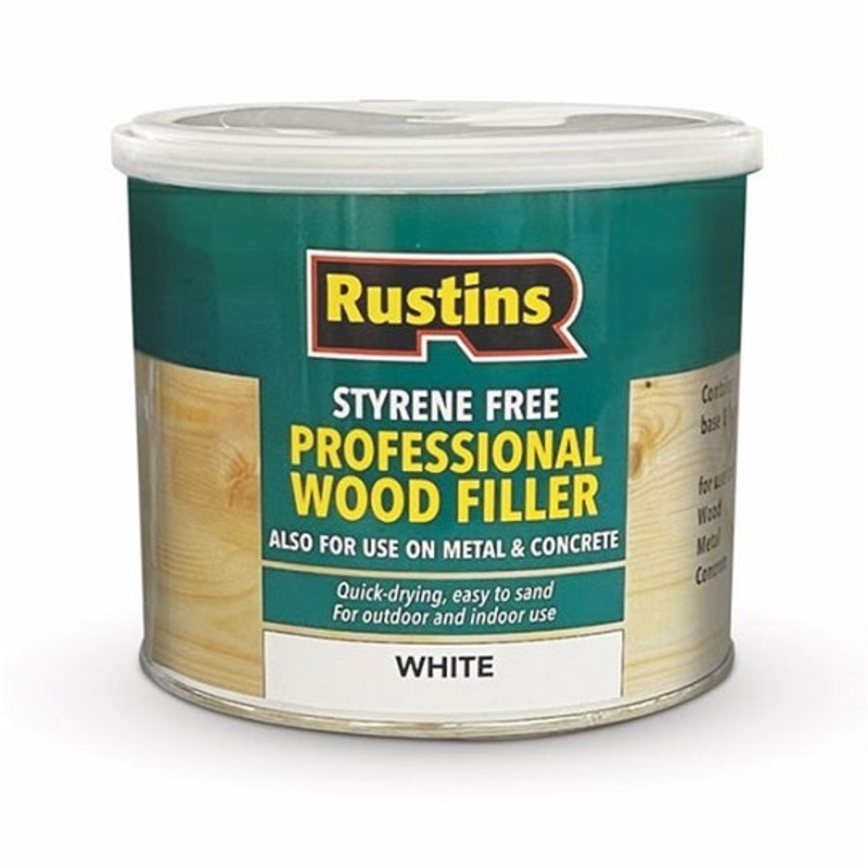 Rustins Professional Wood Filler White Styrene Free 500g Default Title