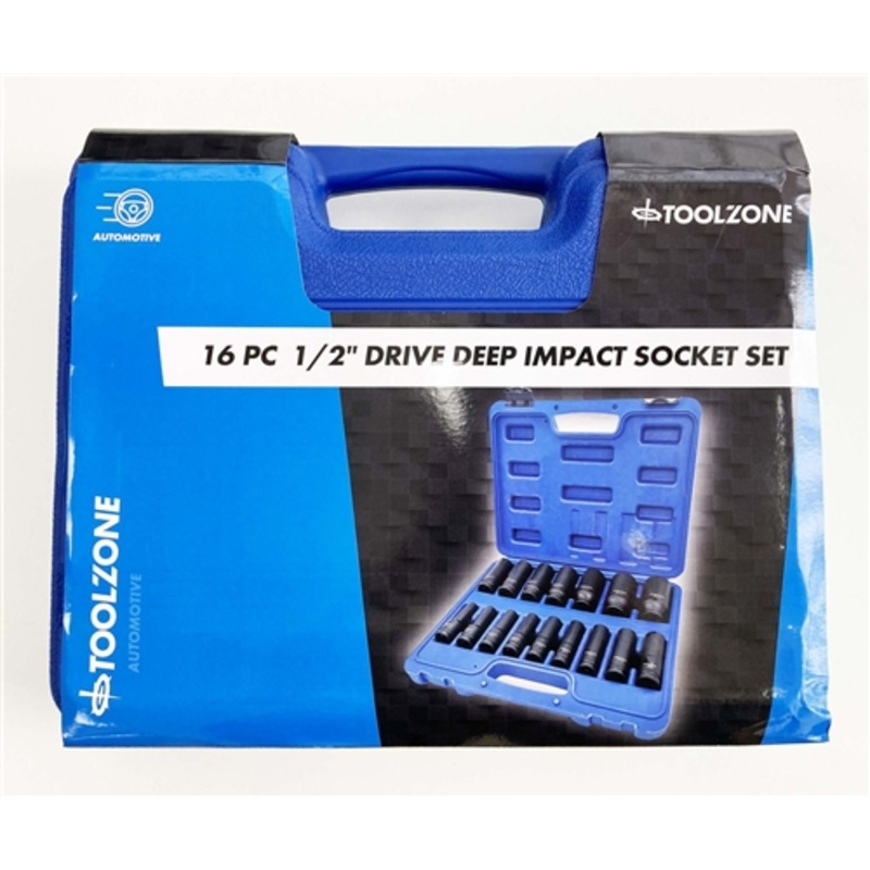 Toolzone 16 Piece 1/2″Deep Impact Socket Set 10-32