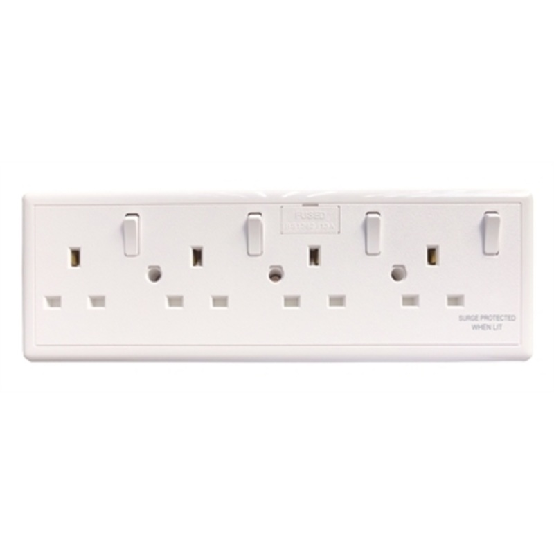Dencon 4 Gang Switched Conversion Socket