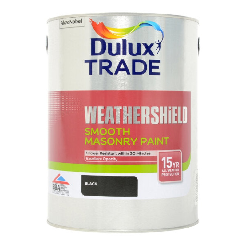 Dulux Trade Weathershield Smooth Masonry Black 5L Default Title