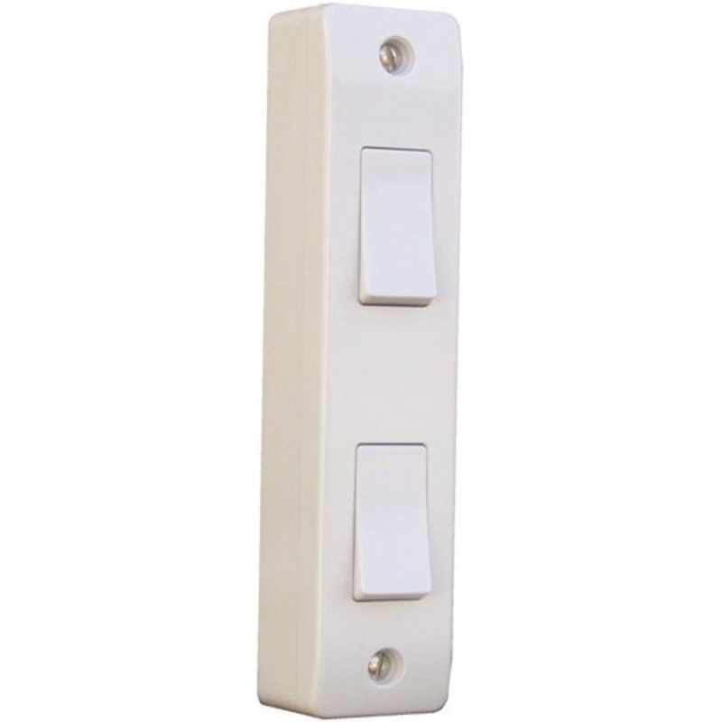 ESR Sline 10A 2 Gang 2 Way Architrave Switch & Pattress Box
