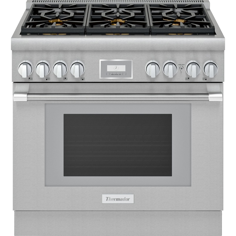 Bosch PRD366WHU/03 Thermador Dual Fuel Professional Range 36” Pro Harmony Standard Depth Stainless Steel