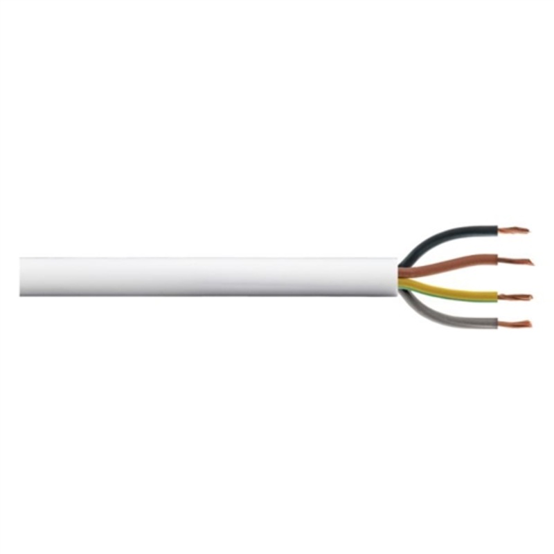 Zexum 1mm 4 Core LSZH Flex Cable White Round 3184B