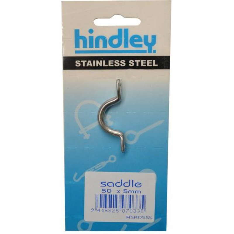 Hindley Saddle Stainless Steel 50mm x 5mm Carded