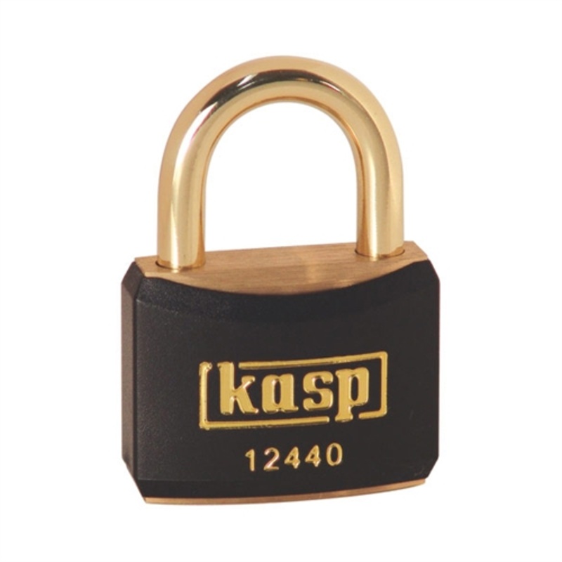 Kasp Brass Padlock – 40mm – Brass Shackle – Black