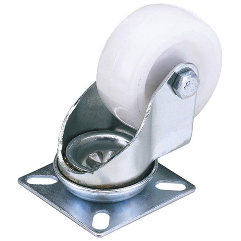 Draper Swivel Plate Fixing Nylon Wheel, 75mm Diameter, S.W.L. 70kg