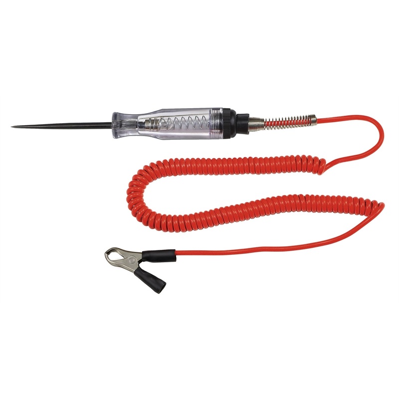 Heavy Duty Circuit Tester with Retractable Wire and 3-1/4″ Probe Length