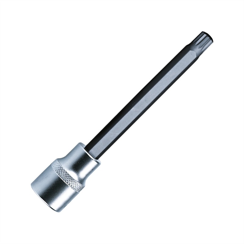 Xzn10 12 Pt. Triple Sq, 4″L Bit And Holder, Black Bit With 3/8″ Sq. Dr Satin Chrome Knurled Holder