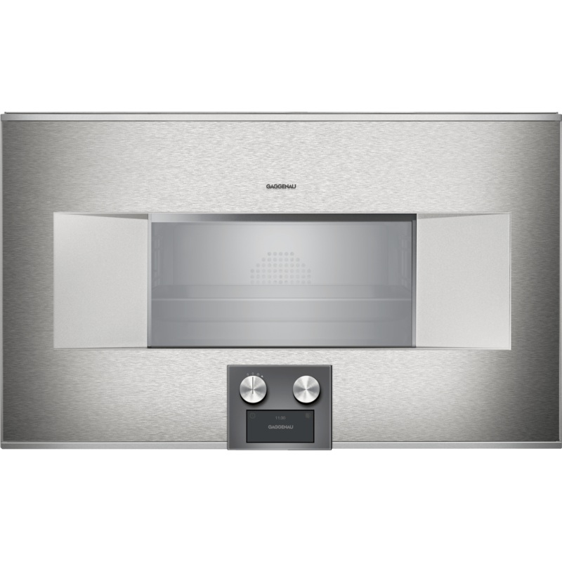 Bosch BS485612/01 Gaggenau 400 Series Combi-Steam Oven 30” Door Hinge: Left, Door Hinge: Left, Stainless Steel Behind Glass
