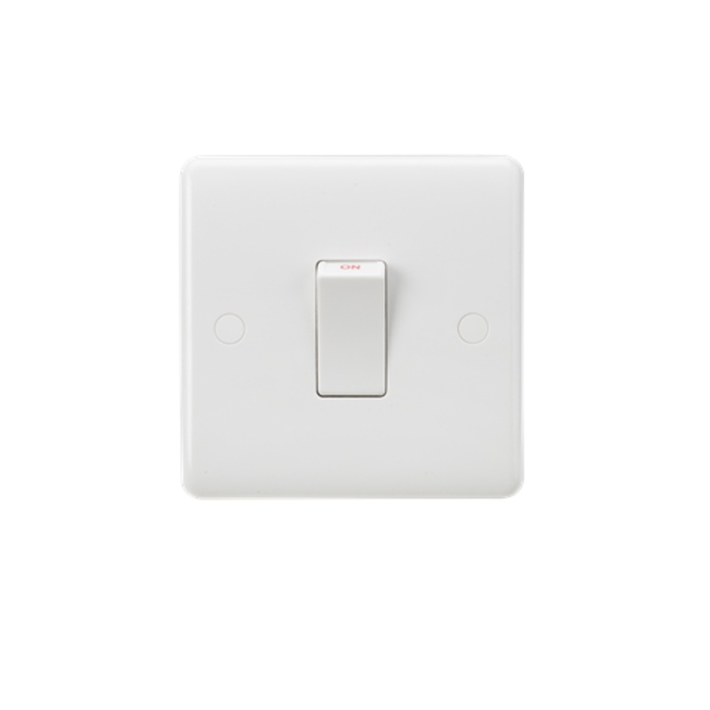 KnightsBridge Curved Edge 45A 1G DP Switch (White Rocker)