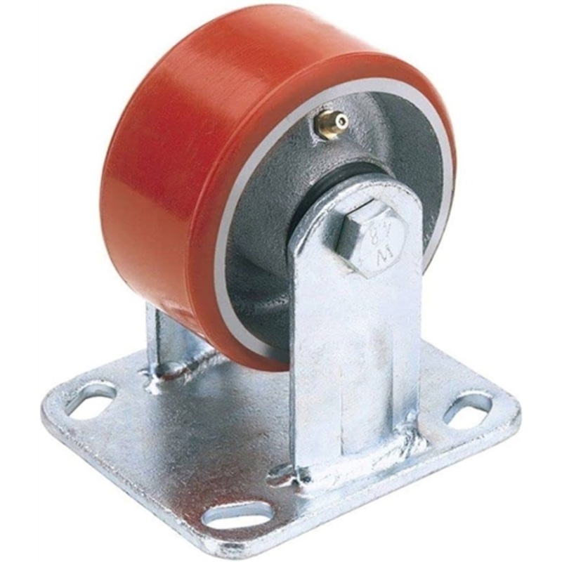 Draper Fixed Plate Fixing Heavy Duty Polyurethane Wheel, 160mm Diameter, S.W.L. 400kg