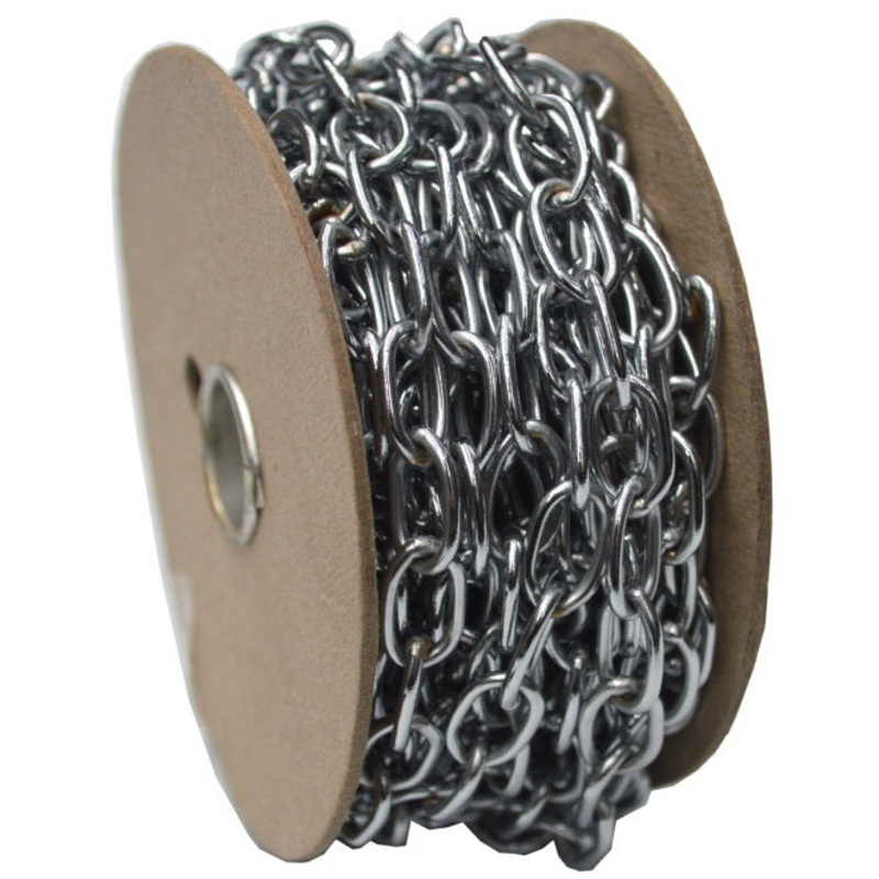 Hipkiss Oval Link Chain 10m Reel – CP on Brass #242 12mm