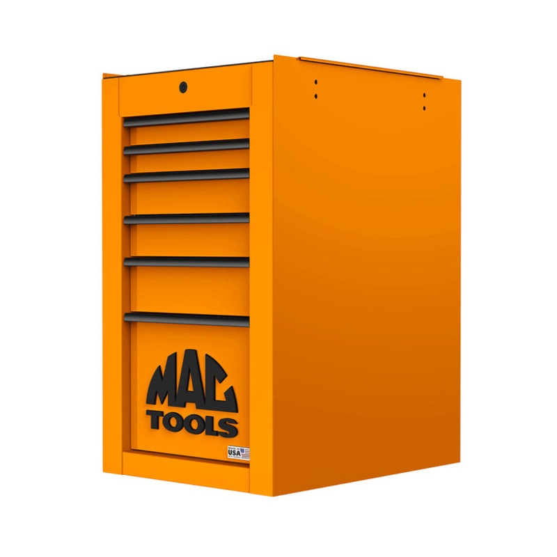 Tech Series 6-Drawer Side Cabinet with PowerTech Drawer – Fireball Orange
