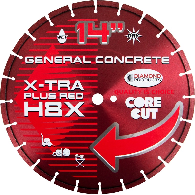 X-tra Plus Red High Speed Diamond Blades 10″ .110″ Asphalt, Green Concrete, Brick & Block
