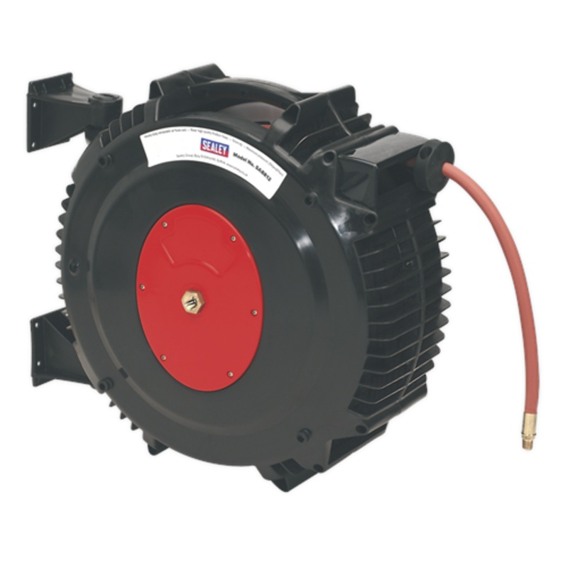 Sealey Retractable Air Hose Reel 15m 13mm ID Rubber Hose