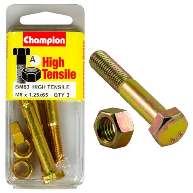 Champion M8 X 65 Bolt & Nut A – Gr8.8