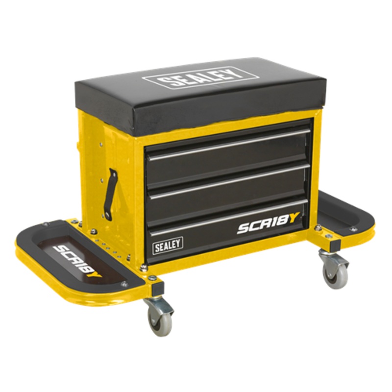 Sealey Mechanic’s Utility Seat & Toolbox – Yellow