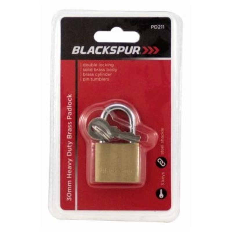 Blackspur 30Mm Heavy Duty Padlock With Hardened Shackle