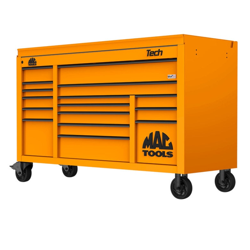 Tech Series 16-Drawer Drop Top Workstation – Fireball Orange