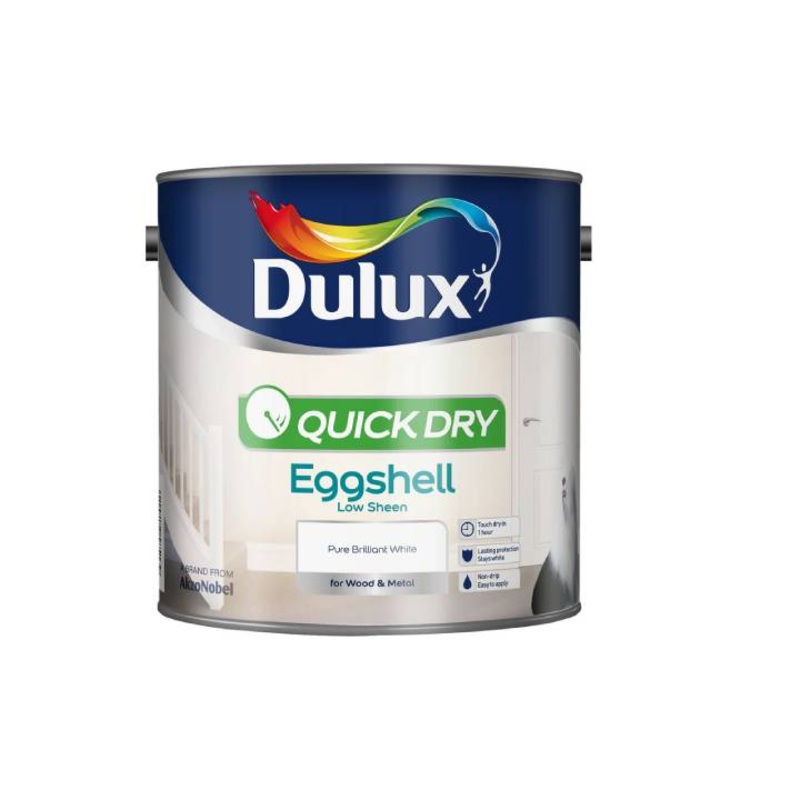 Dulux Trade Eggshell Quick Dry Pure Brilliant White  2.5L