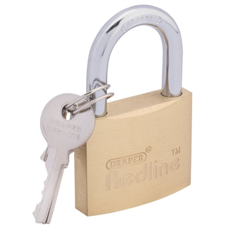 Draper Brass Cylinder Padlock, 40mm