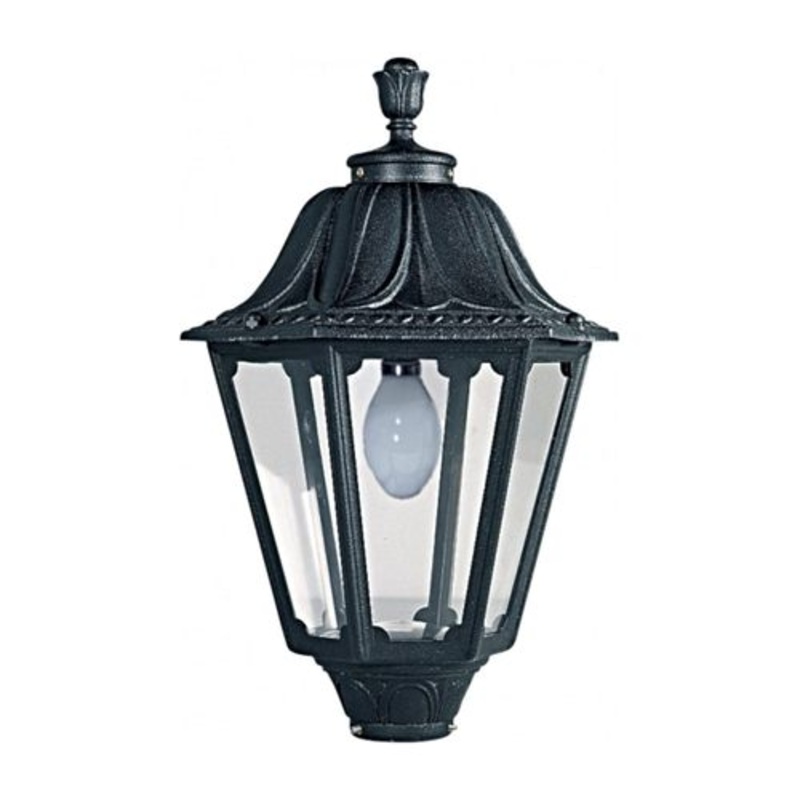 Fumagalli NOEMI E27 Hexagonal Lantern Head Black Traditional Garden Light