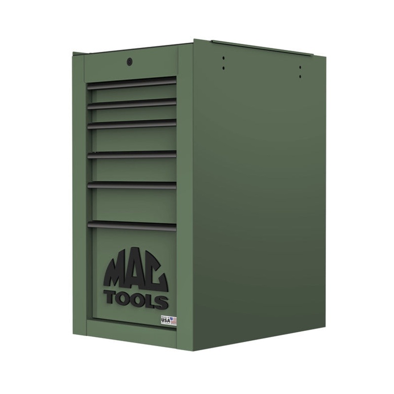 Tech Series 6-Drawer Side Cabinet with PowerTech Drawer – Olive Green