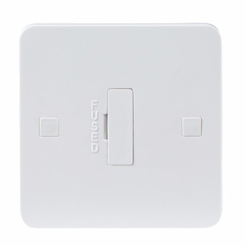 KnightsBridge Pure 9mm 13A White Connection Unit Fused Electric Wall Plate