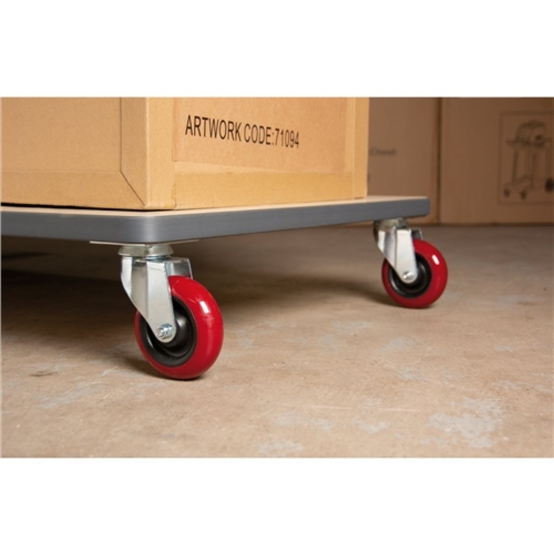 Draper Swivel Plate Fixing Polyurethane Wheel, 100mm Diameter, S.W.L. 125kg