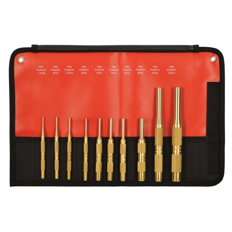 10 Piece Brass Pin Punch Set, Metric MAY61387