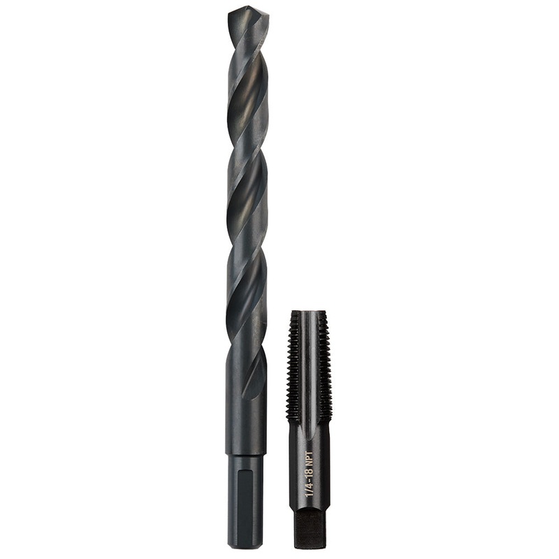 1/4″-18 NPT Straight Flute Plug Tap & 7/16″ Drill Bit