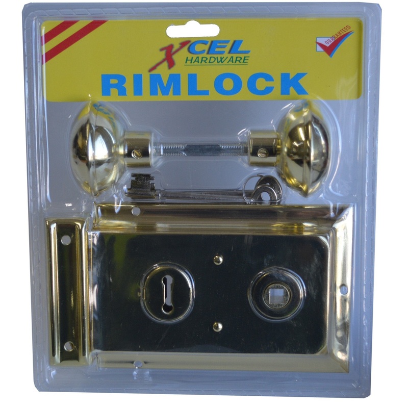 Xcel Rim Lock with Handles – Brass Plated 150mm x 100mm