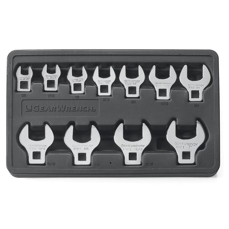 11 Piece 3/8″ Drive SAE Crowfoot Wrench Set