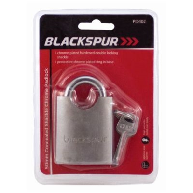Blackspur 50Mm Concealed Shackle Chrome Padlock