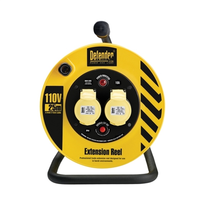 Defender Cable Reel 2-Way 16A 25m – 110V