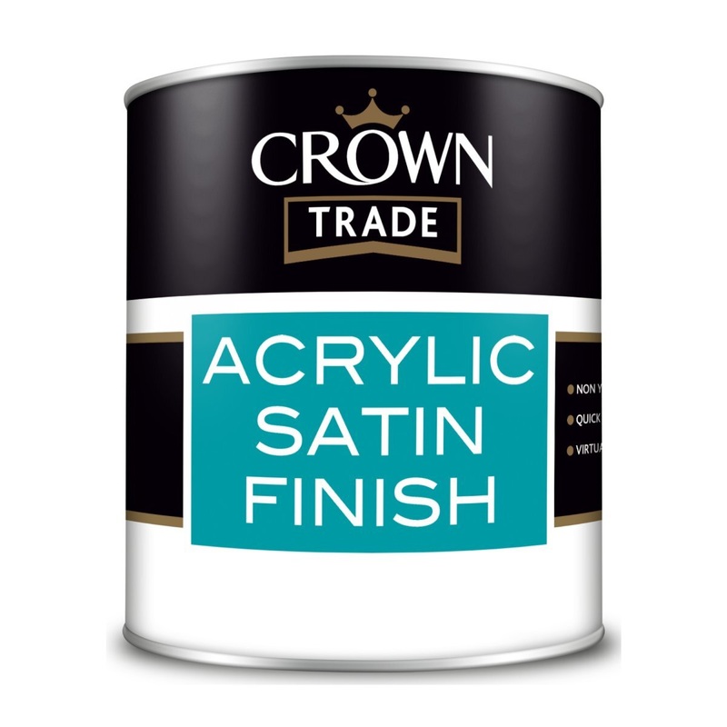 Crown Trade Acrylic Satin 1L White Default Title