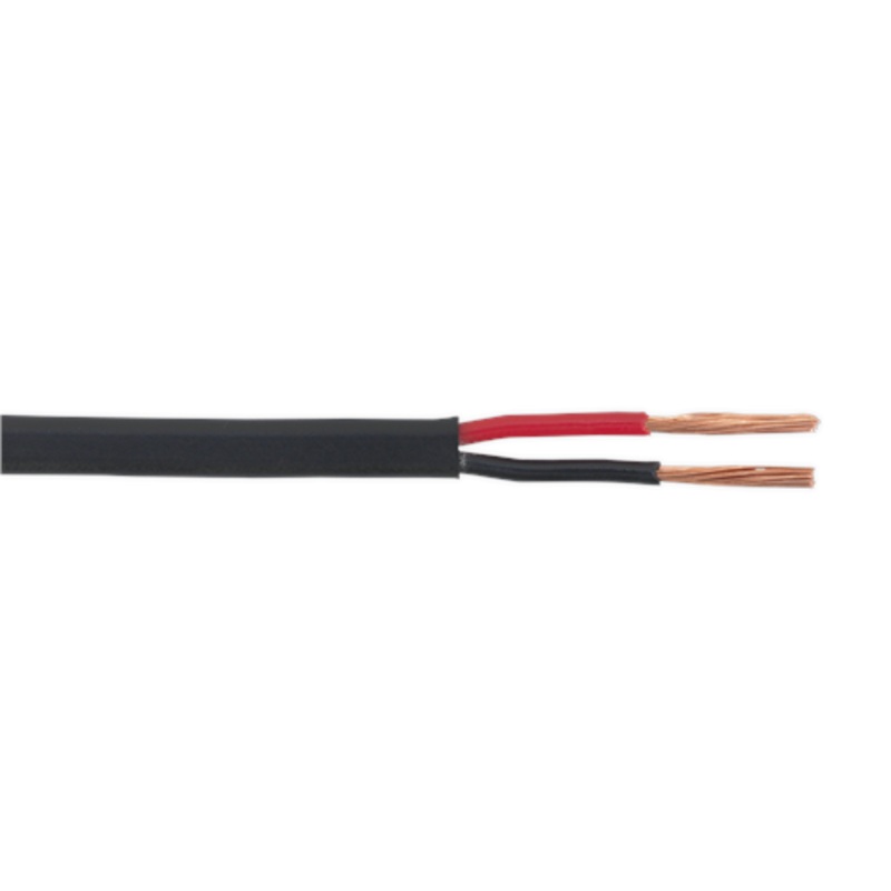 Sealey Automotive Cable Thin Wall Flat Twin 2 x 1mm 32/0.20mm 30m Black