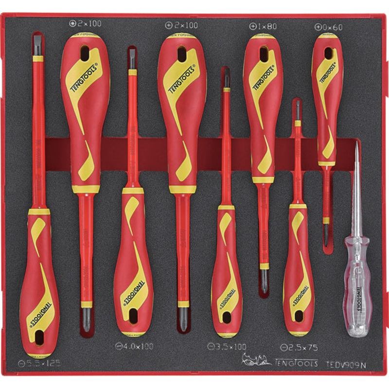 Teng 9Pc Md 1000V Vde Screwdriver Set – Ted-Tray