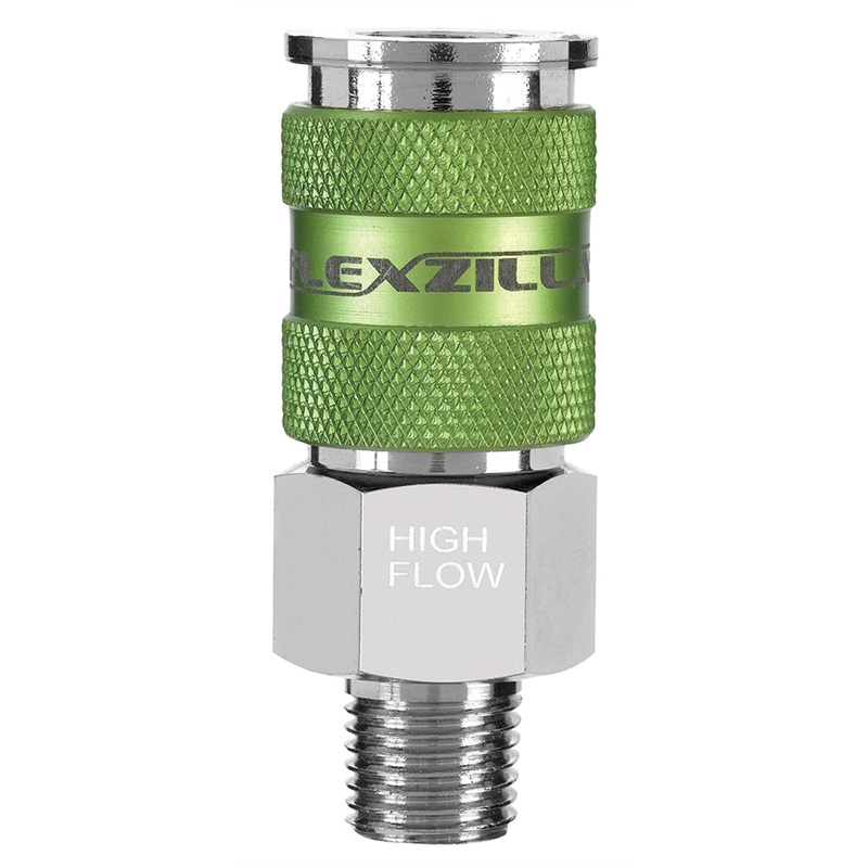 Flexzilla High Flow Coupler, 1/4 Body, 1/4 MNPT