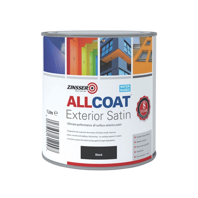 Zinsser AllCoat Exterior Water Based Satin Black 1L