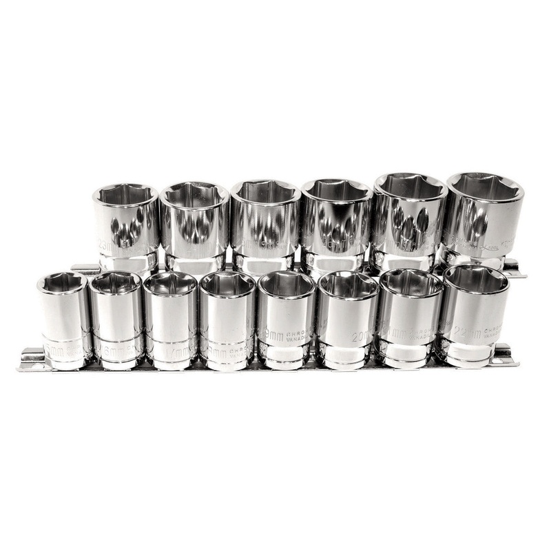 14 Piece 1/2″ Drive 6 Point Metric Socket Set