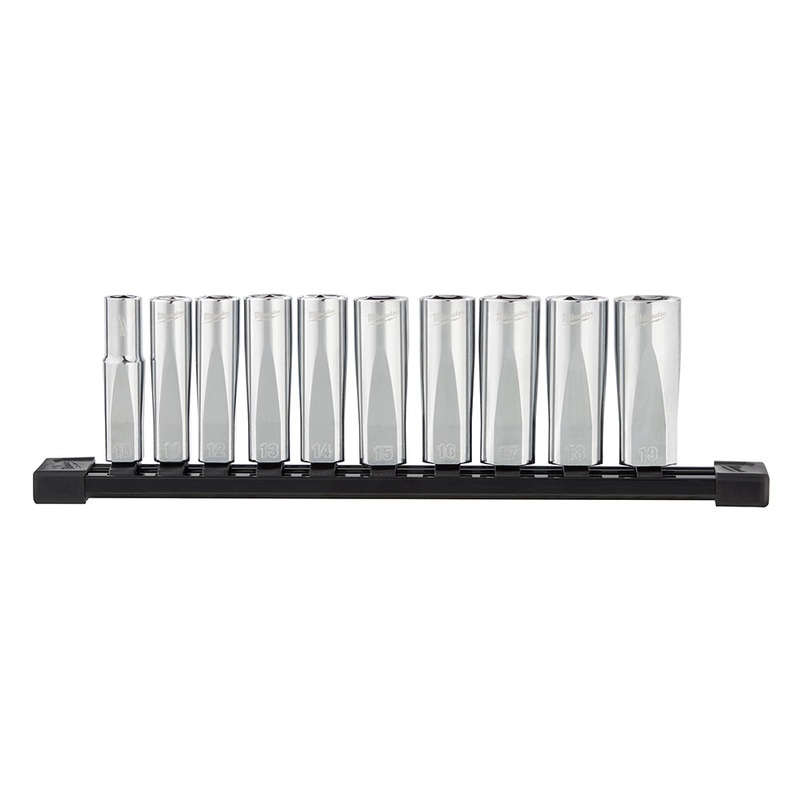 10pc 3/8 in. Metric Deep Well Sockets with FOUR FLAT Sides
