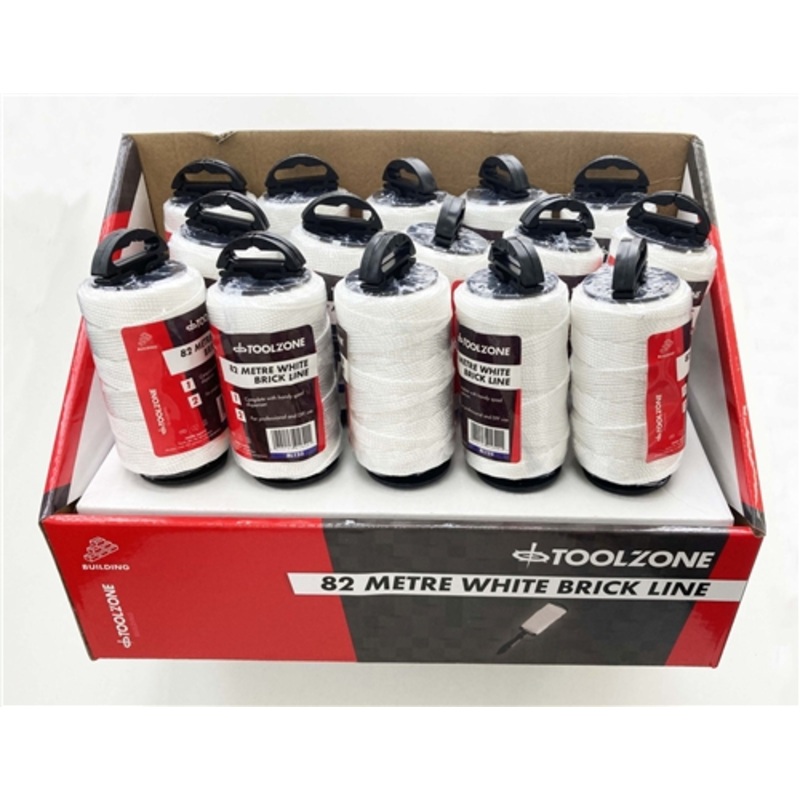 Toolzone White 82m Brick Line On Holder