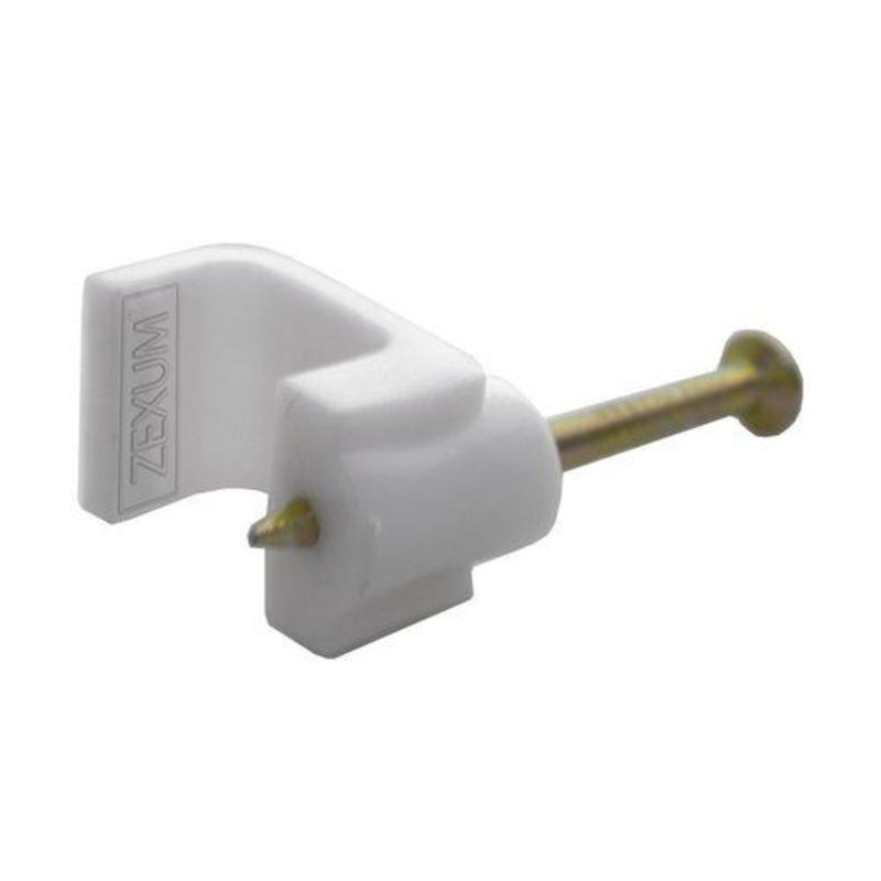 Zexum 5mm White Flat Bell Wire Clips (100 Pack)
