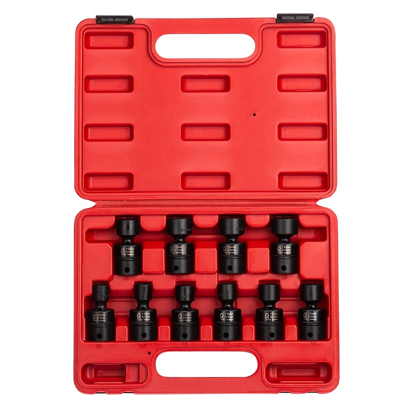 10 Piece 3/8″ Drive Standard Metric Universal Impact Socket Set SUN3657