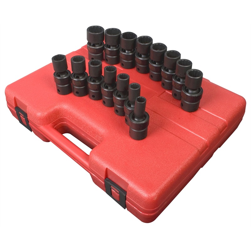 15 Piece 1/2″ Drive 12 Point Metric Universal Impact Socket Set