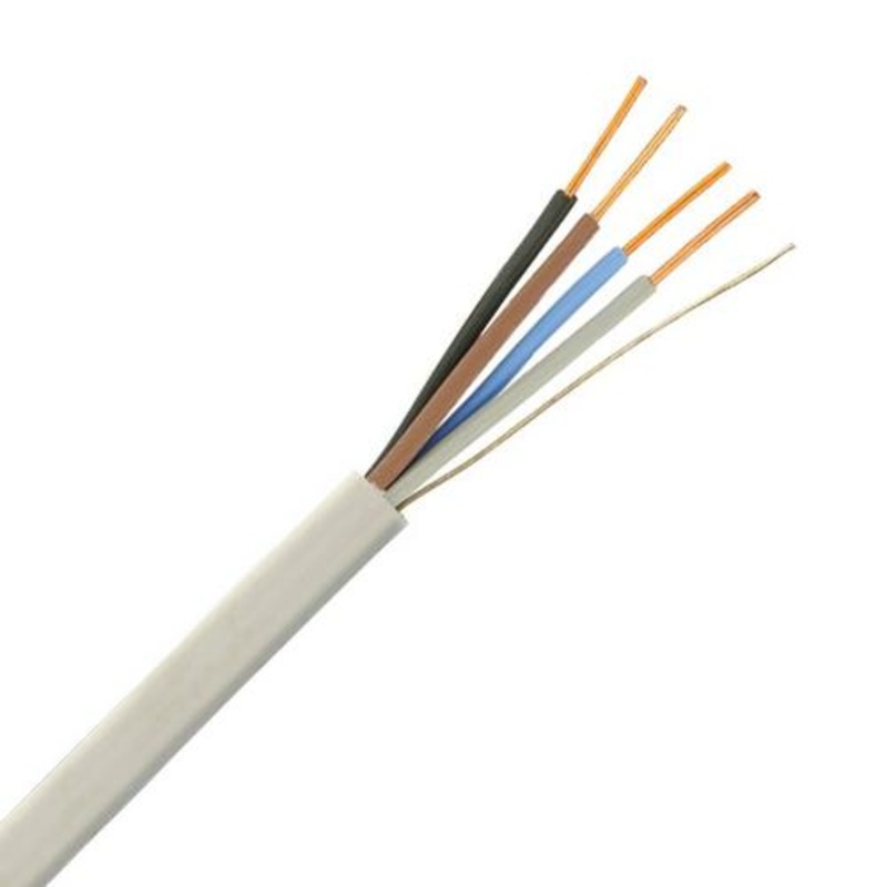 Zexum White 2.5mm 24A 4 Core & Earth Brown Black Grey Blue Fire Resistant Rated BASEC Approved Power Cable