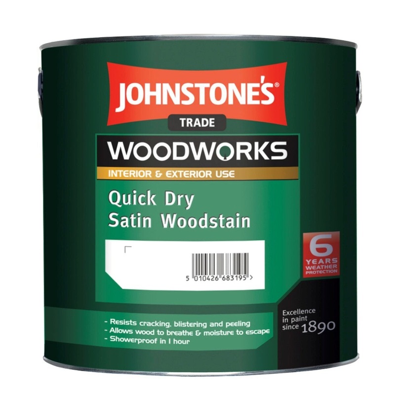 Johnstone’s Woodworks Quick Dry Satin Woodstain Ebony 2.5L Default Title