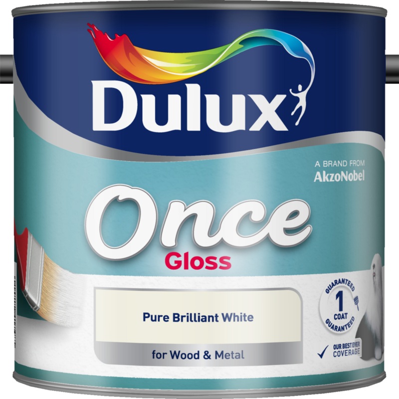 Dulux Trade Once Gloss Pure Brilliant White 750ML Default Title